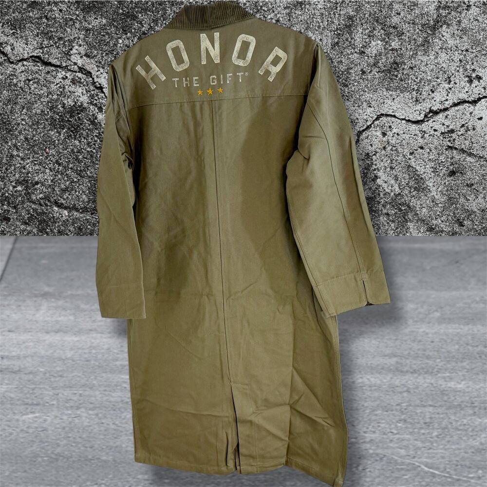•NEW• HONOR THE GIFT HEAVYWEIGHT JACKET Canvas Trench in Olive • Medium